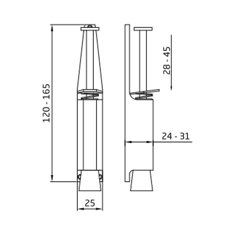 AMIG 11/6889 AJTÓKITÁMASZTÓ 165mm*30mm ARANY TAPOSÓS  AJTÓVASALAT