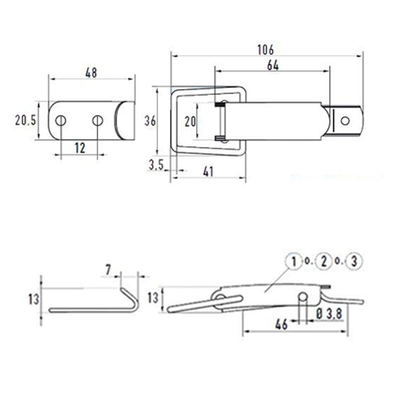 BÉKAZÁR(PATENTZÁR) 2/55-60 HG. STANDARD KIVITEL ELLENDARABBAL GOEBEL 2/55 LÁDAVASALAT