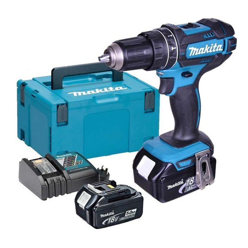 MAKITA DHP482RTJ AKKUS ÜTVEFÚRÓ-CSAVAROZÓ 18V 2DB 5Ah Li-ion AKKU 62/36Nm 