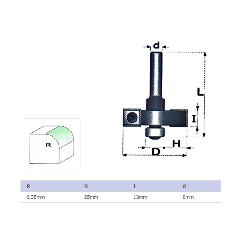 FELSŐMARÓ STÁB D6,3 D08mm SZÁR HSS FAIPARI MASSIVETOOLS 622543 MARÁS