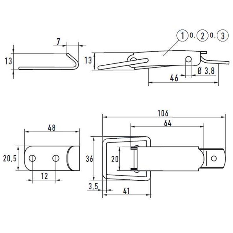 BÉKAZÁR(PATENTZÁR) 2-55/60 A2 STANDARD KIVITEL ELLENDARABBAL GOEBEL 2-55/60 LÁDAVASALAT