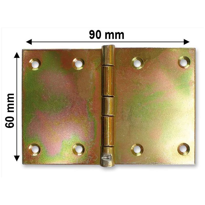 CSUKLÓSPÁNT EXTRA SZÉLES 060mm SÁRGAHORG. 60x90mm NYITOTT MAGYAR 252 AJTÓVASALAT