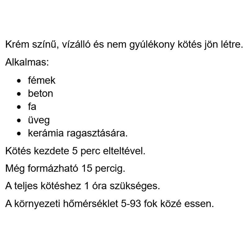 RAGASZTÓ EPOXY 25ML 5 PERCES KRÉMSZÍNŰ,ÁLTALÁNOS 2 KOMP. DEVCON S-210 RAGASZTÁSTECHNIKA