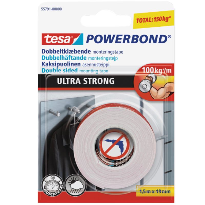 TESA POWERBOND 55791 318108 KÉTOLDALAS RAGASZTÓSZALAG 1,5M*19mm ULTRAERŐS SZALAGOK TESA POWERBOND 55791 318108 KÉTOLDALAS RAGASZTÓSZALAG 1,5M*19mm ULTRAERŐS SZALAGOK