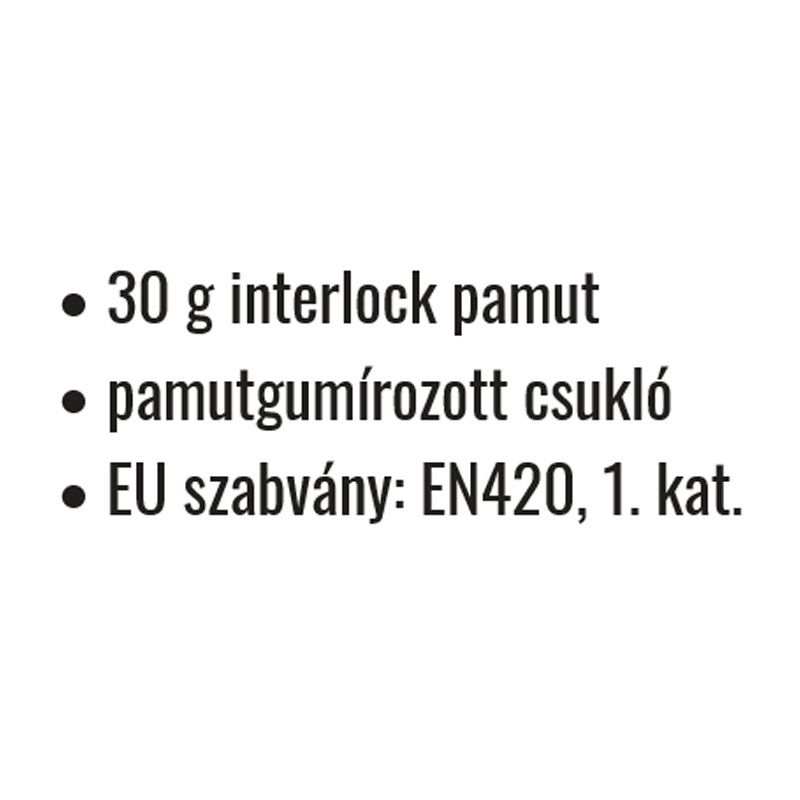 VÉDŐKESZTYŰ  PAMUT FEHÉR 07 INTERLOCK MANDZSETTÁVAL 30g. COVERGUARD 4100