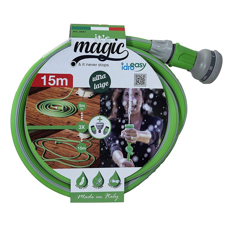 LOCSOLÓTÖMLŐ 1/2col 15m CSAVARODÁS MENTES 5-15m, MAGIC SOFT 2847 LOCSOLÁSTECHNIKA