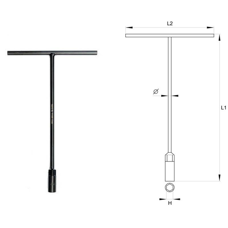 YATO 1575 DUGÓKULCS T FIX MARKOLATAL 12mm 6SZÖGŰ  SZERSZÁM-KULCSOK