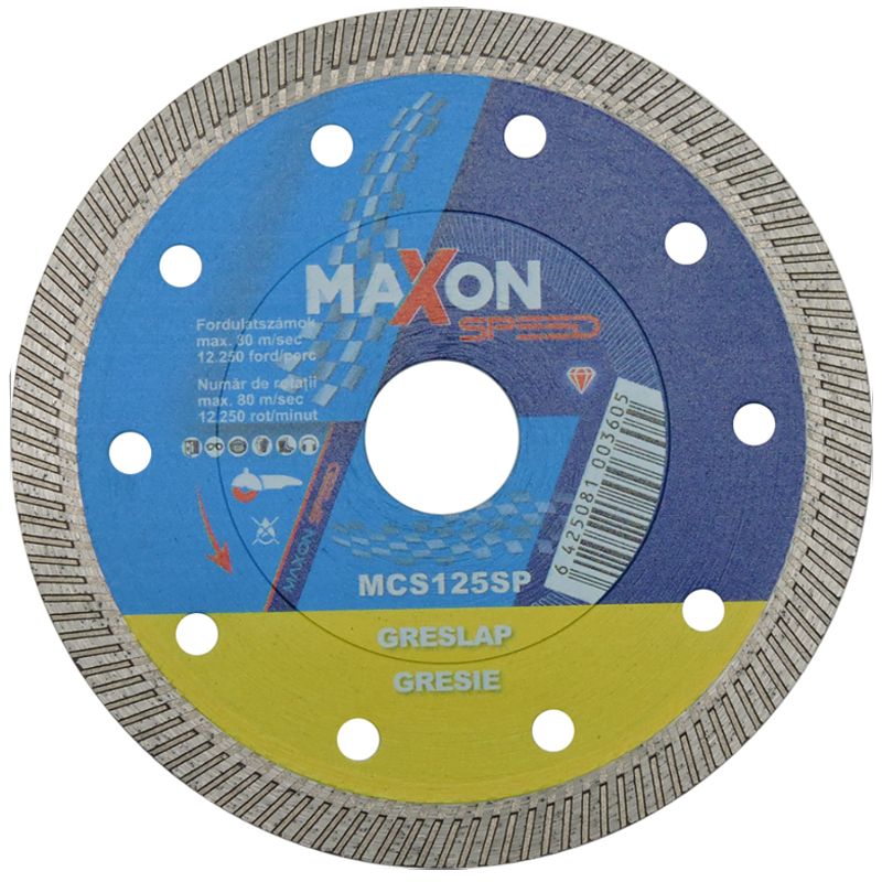 DIATECH MCS125SP VÁGÓKORONG GRES/CSEM D125*22.2 MAXON SPEED GYÉMÁNTSZEMCSÉS  GYÉMÁNTSZEMCSÉS VÁGÓKORONG