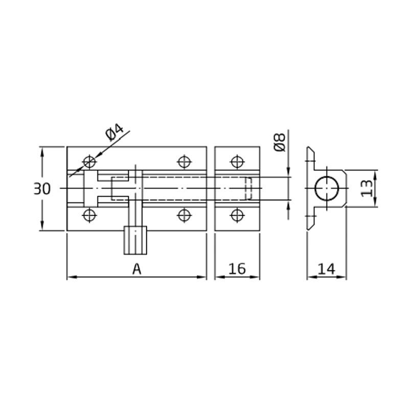 AMIG 500/973 TOLÓZÁR BAJONETT 250mm SR. BÚTORHOZ  BÚTORVASALAT