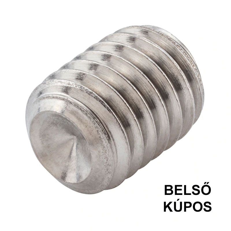 HERNYÓCSAVAR BK M4*10 DIN 916 A2 BELSŐKÚPOS INOX  METRIKUS CSAVAROK