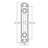 AMIG 12/7996 AJTÓHÚZÓ DÍSZES TALPAS 250mm CSILLOGÓ RÉZ  AJTÓVASALAT