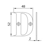 AMIG 1/12296 AJTÓBETŰ CSAVAROZHATÓ D 50mm SÁRGARÉZ  JELÖLŐSZÁMOK-BETŰK, PIKTOGRAM