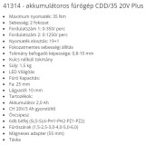 FÚRÓGÉP 20V CDD/35 20V PLUS, 1DBAKKU 2.0Ah F.F.GROUP 41314 FÚRÓ-CSAVAROZÓ