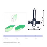 FELSŐMARÓ TISZTÍTÓ D6,35 D08mm SZÁR HSS FAIPARI KÉTÉLŰ MASSIVETOOLS 500633C MARÁS