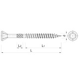 PADLÓ-TERASZCSAV.ÖNM-HEGYESVÉG D5.0*100LFTX C1 INOX(A2-NATÚR) RAWL R-DSX-5100-A2 FASZERKEZETI CSAVAR