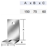 RÖGZÍTŐLEMEZ L ERŐSÍTETT HG. 150*075*060/8.0 VORMANN 71199 TETŐSZERKEZETI ELEM