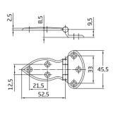 AMIG 2/83 LÁDAPÁNT DÍSZES 80*46mm NIKKELEZETT  LÁDAVASALAT