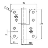 AJTÓPÁNT KEREKÍTETT 100*88*3mm INOX JOBB/DCHA MAGYAR BAL MHA 478EGYEDI AJTÓVASALAT