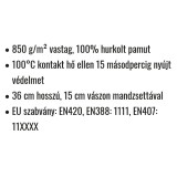 VÉDŐKESZTYŰ PAMUT FEHÉR 10 HŐÁLLÓ 100C°, HURKOLT COVERGUARD 4715