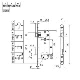 EUROELZETT G540A118S0 N°3410C ZÁRTEST DOSE CILINDERES 90/45/20/8 SZÖGLETES ELŐLAP  AJTÓZÁR