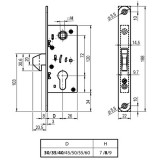 EUROELZETT G1 ZÁRTEST BEVÉSŐ TOLÓAJTÓHOZ SHG CIL. 35/72/8mm KAMPÓS NYELVVEL  AJTÓZÁR