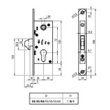 EUROELZETT G1 UTOLSÓ DARAB ZÁRTEST BEVÉSŐ TOLÓAJTÓHOZ SHG CIL. 50/72/8mm KAMPÓS NYELVVEL  AJTÓZÁR