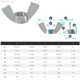 SZÁRNYAS ANYA M06 AMERIKAI DIN 315AF-A2 INOX  ANYACSAVAR