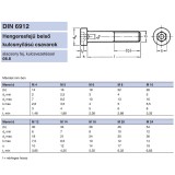 BK HENG. ALACSONYFEJŰ M6*35 DIN 6912-8.8 NAT. CSAPOLT  METRIKUS CSAVAROK