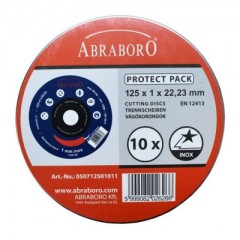 VÁGÓKORONG INOXHOZ D125*1.0Q 22LY.10DB/FÉMDOB. PROTECT PACK IMPORT VÁGÓKORONG