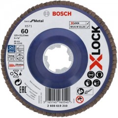 BOSCH 2608619210 LAMELLÁS CSISZOLÓT. D125 P60 XLOCK GYORSBEFOGÁS  VÁGÁS,CSISZOLÁS ÉS POLÍROZÁS