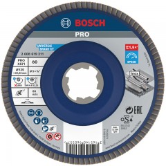 BOSCH 2608619211 LAMELLÁS CSISZOLÓTÁRCSA D125 XLOCK GYORSBEFOGÁS P80  VÁGÁS,CSISZOLÁS ÉS POLÍROZÁS