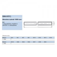 MENETESSZÁL M24*1,5*1000mm DIN 975-976 HG-NAT. 8.8  SPECIÁLIS KÖTŐELEMEK