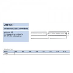 MENETESSZÁL M24*1000mm DIN 975-976 PA6.6 IMPORT SPECIÁLIS KÖTŐELEMEK